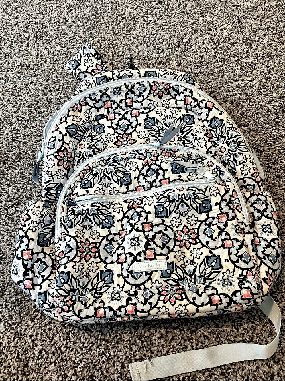 Vera Bradley Iconic Campus Backpack Gray & Blue